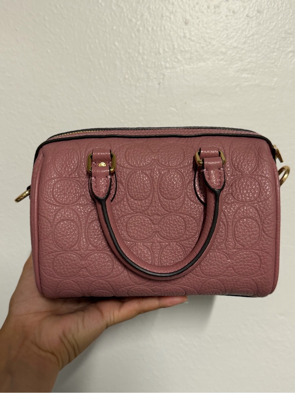 🍎BACK TO SCHOOL SALE PRICE FIRM🍎 Coach Mini Rowan Peony Embossed Leather - Picture 2 of 6